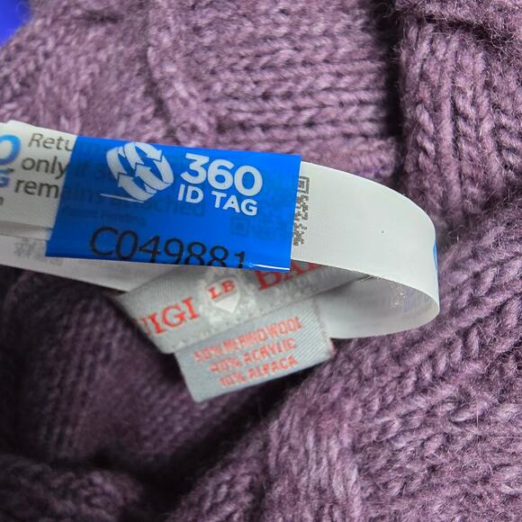 Luigi Baldo Purple Cowl Neck Merino Wool Acrylic Alpaca Sweater Size Small - Picture 5 of 5